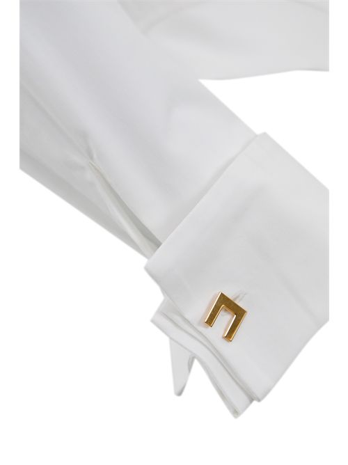 Camicia in cotone stretch e ganci gioiello Elisabetta Franchi | CA06057E2100